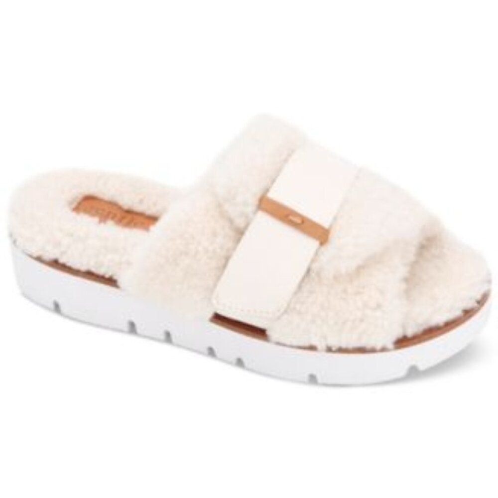 Gentle Souls Lavern Strapped Cozy Slides Beige 5.5 NWT
